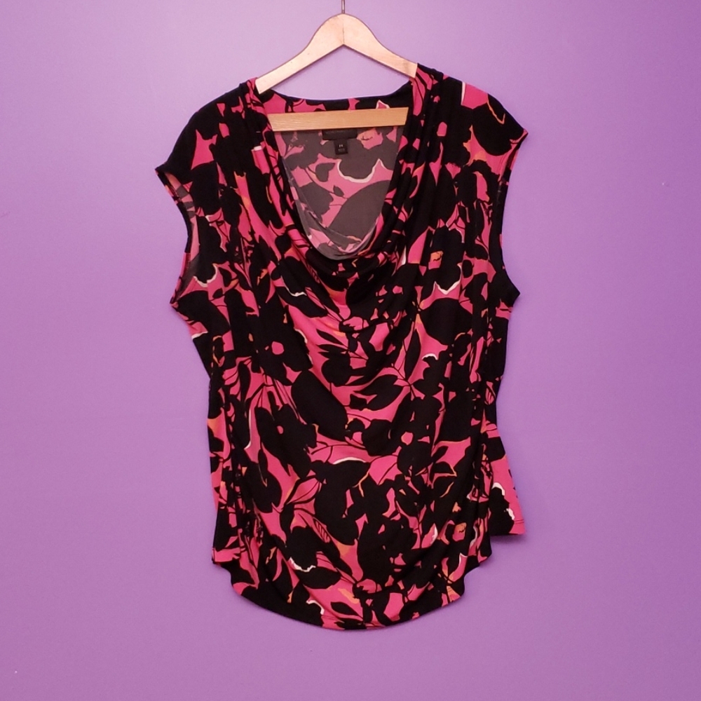 Pink and black sleeveless top